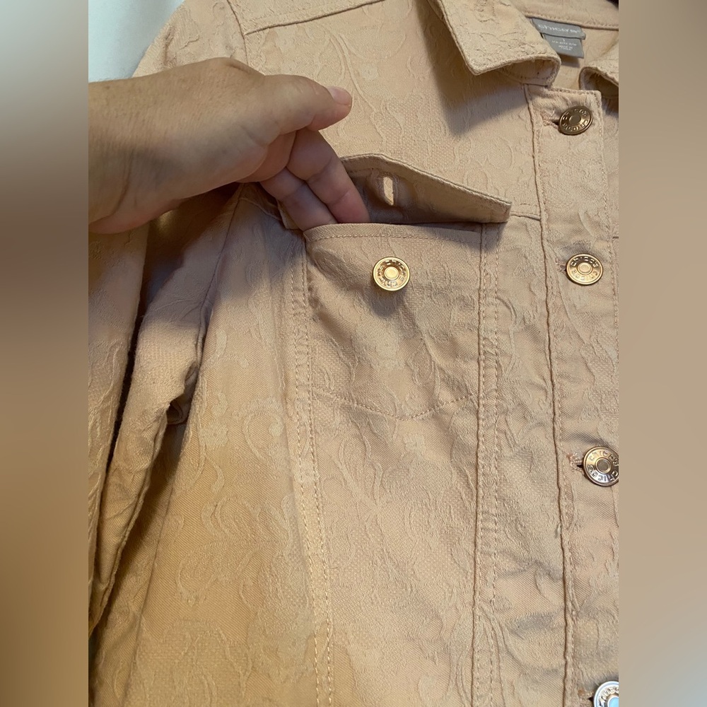 Chico's Beige Floral Pattern Blouse - Picture 7 of 15